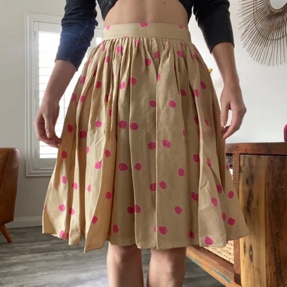 Kate Spade Silk Polka Dot Knee-Length Skirt - Picture 5 of 11